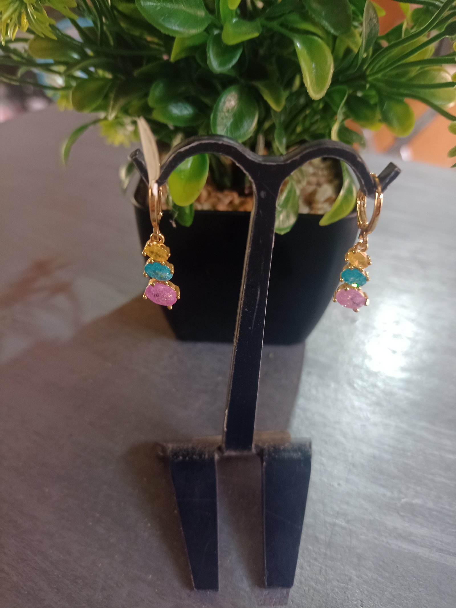 Aretes en oro laminado con baño en 14k