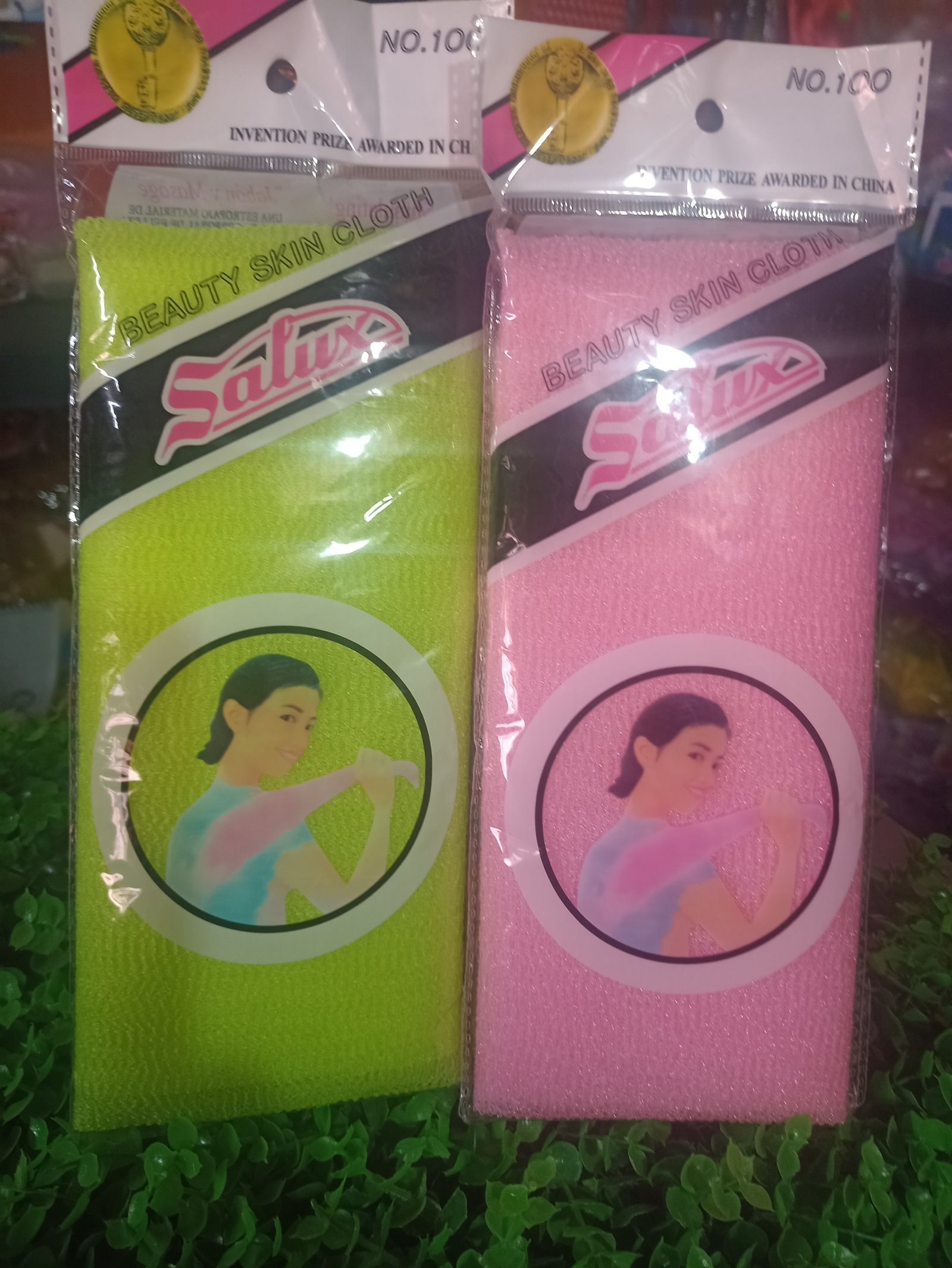 Estropajos verde y rosa