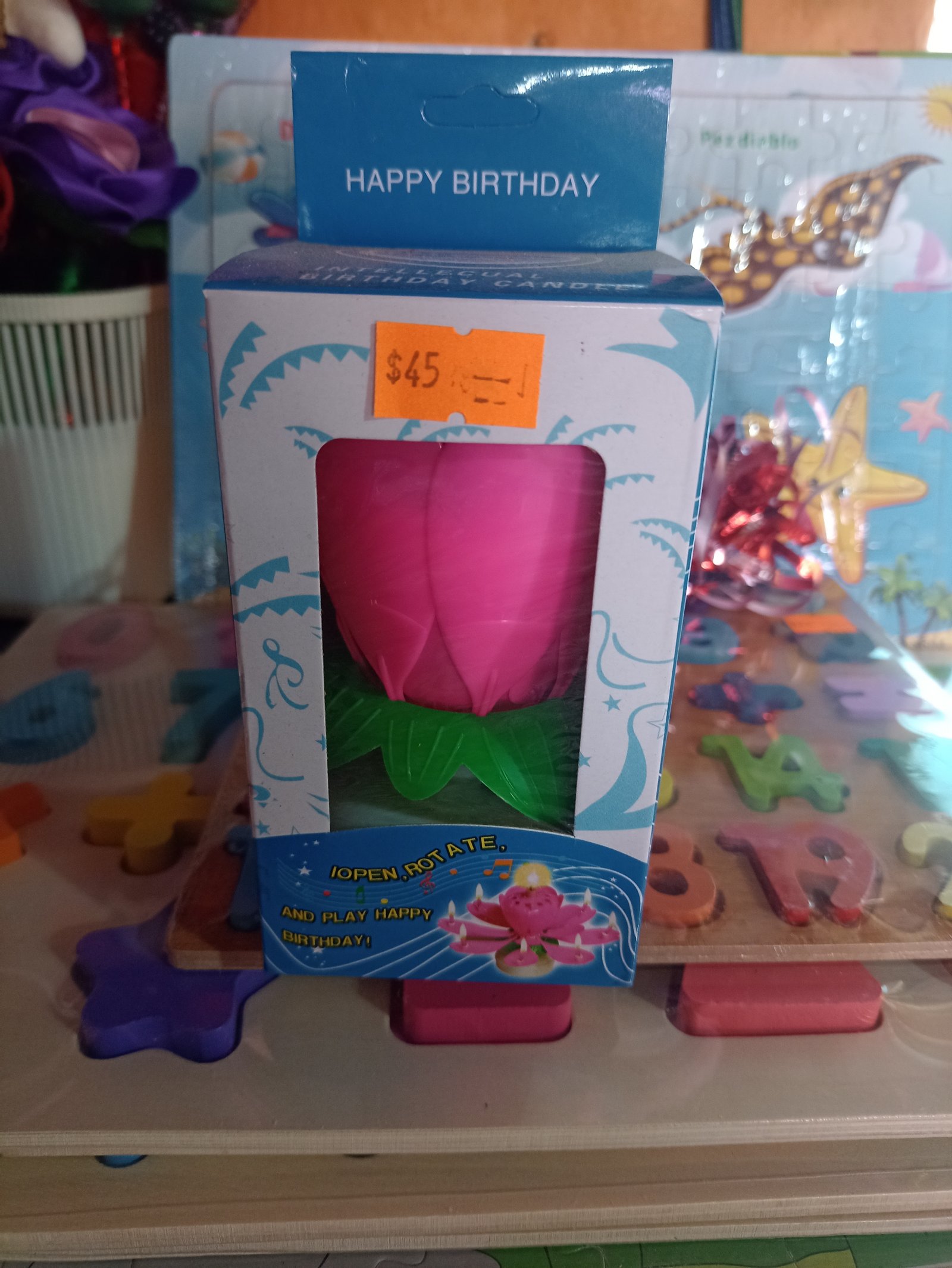 Vela para cumpleaños de flor
